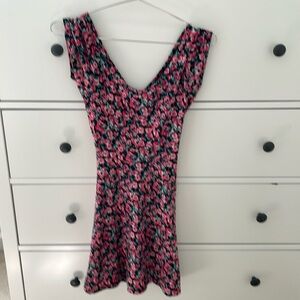 Floral dress with cross cross back
